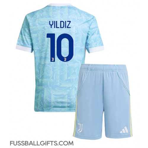 Juventus Kenan Yildiz #10 Fußballbekleidung Auswärtstrikot Kinder 2025-26 Kurzarm (+ kurze hosen)